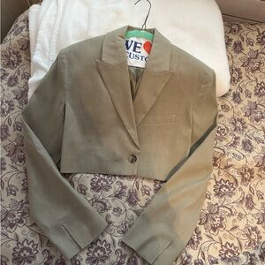 Zara Beige Cropped Blazer